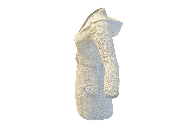 Ladies hooded coat 3d rendering