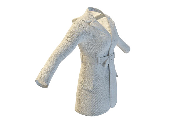 Ladies hooded coat 3d rendering
