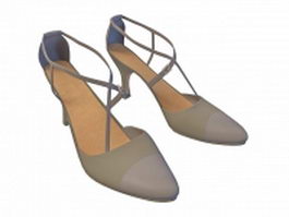 High-heeled dress shoe 3d model preview