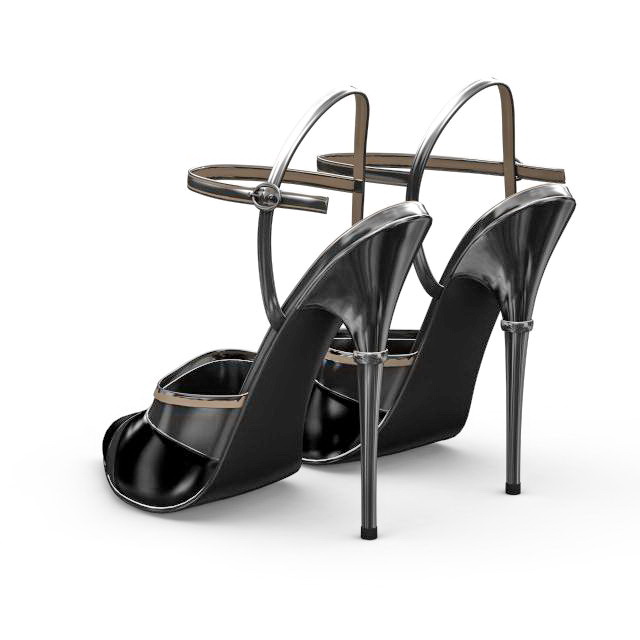 High-heeled pump with strap 3d rendering