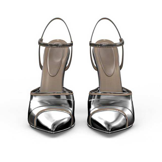 High-heeled pump with strap 3d rendering