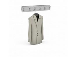 Suit and hanger hook 3d model preview