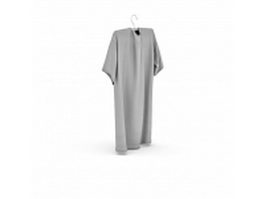 Gray T shirt on hanger 3d model preview