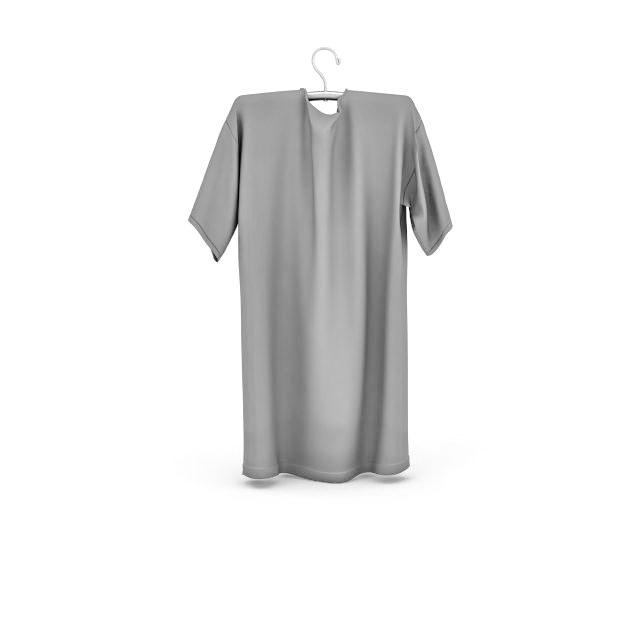 Gray T shirt on hanger 3d model 3ds max files free