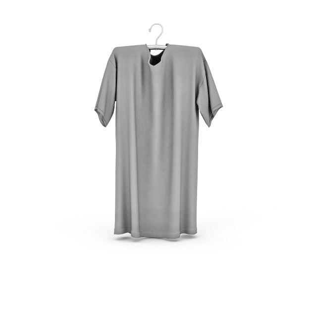Gray T shirt on hanger 3d model 3ds max files free