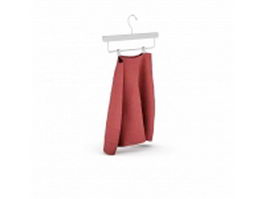 Red skirt on hanger 3d model preview