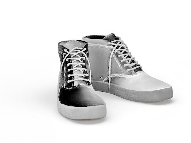 Canvas sneakers 3d rendering