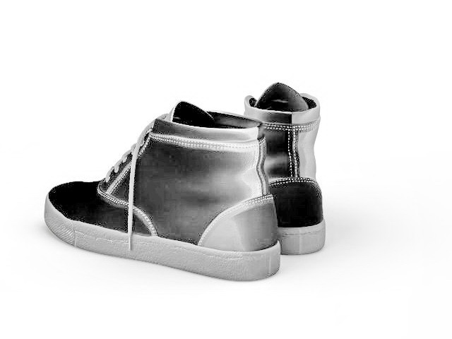 Canvas sneakers 3d rendering