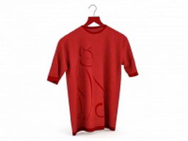 Red T shirt 3d model preview