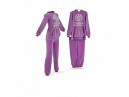 Purple sportswear sets 3d preview