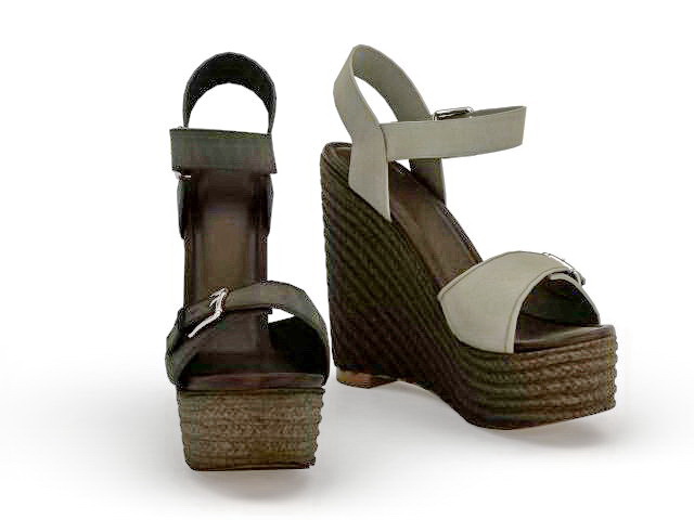 Wedge platform sandals 3d rendering