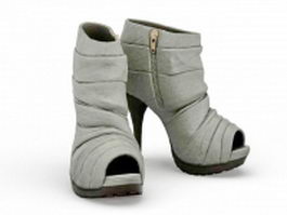 Open toe ankle boot 3d model preview