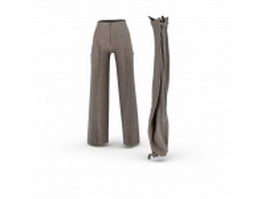 Ladies trousers pants 3d model preview