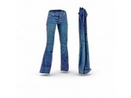 Blue Jeans Pants 3d model preview