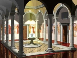 Indoor patio fountain 3d model preview