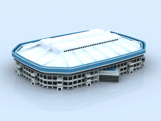 Stadium with roof 3d rendering