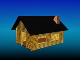 Wood country cottage 3d model preview