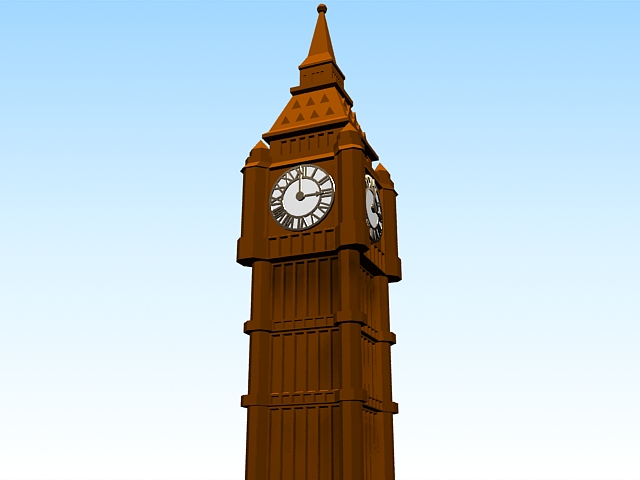 Clock tower 3d rendering