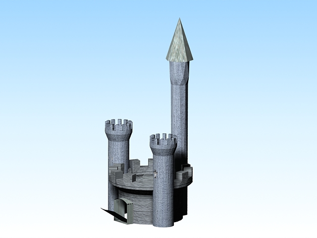 Medieval castle gatehouse 3d rendering