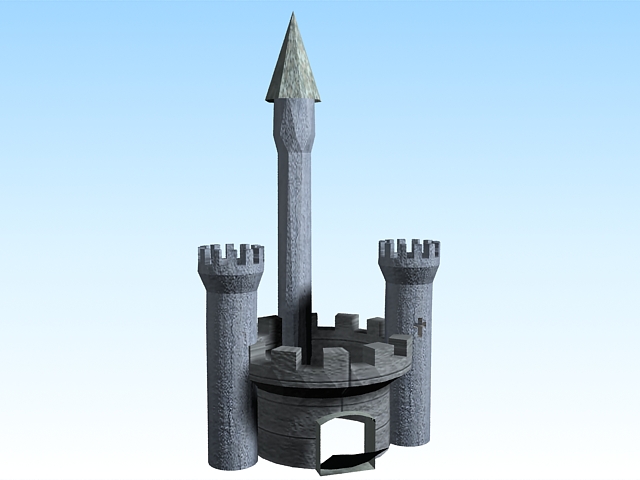 Medieval castle gatehouse 3d rendering