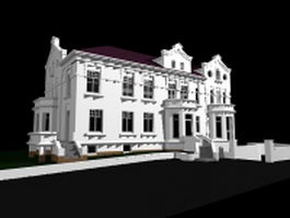 Mansion house 3d model preview