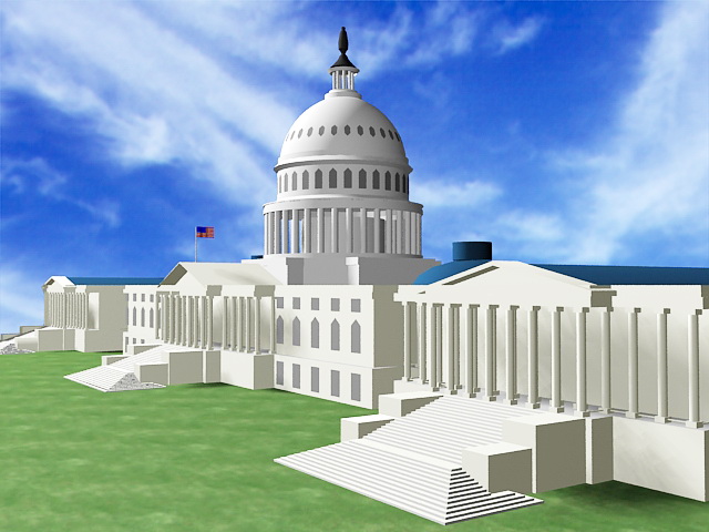 United States capitol building 3d rendering