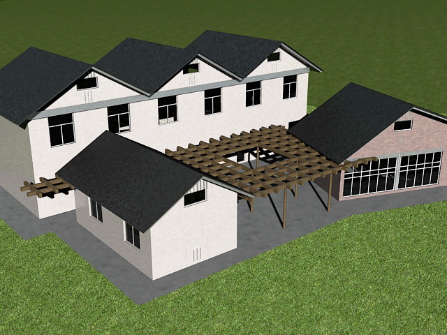 Vacation cottage 3d rendering