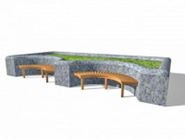 Street and park furniture 3d preview
