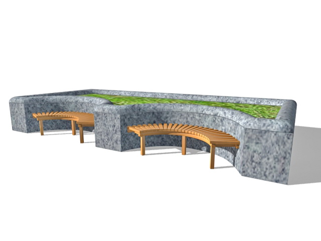 Street and park furniture 3d rendering
