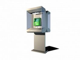 Public telephone kiosk 3d model preview