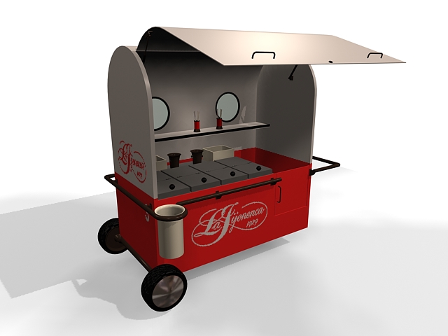 Ice cream vending cart 3d rendering