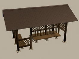 Bus stop shelter design 3d preview