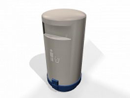 Outdoor public trash can 3d model preview