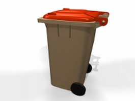 Wheelie bin waste container 3d model preview