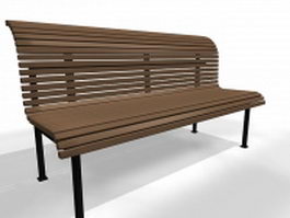 Outdoor park bench 3d model preview