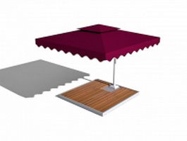 Patio umbrella 3d model preview
