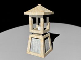 Japanese garden stone lantern 3d model preview