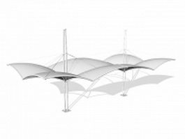 Tensile canopy structure 3d model preview
