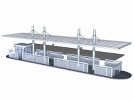 Station bus shelter 3d preview