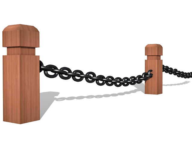 Safety chain barrier 3d rendering