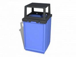 Waste rubbish bin 3d model preview