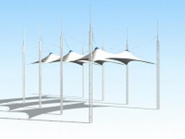 Tensile shade structures 3d model preview