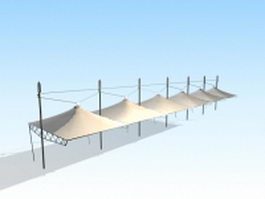 Tensile membrane structure 3d model preview