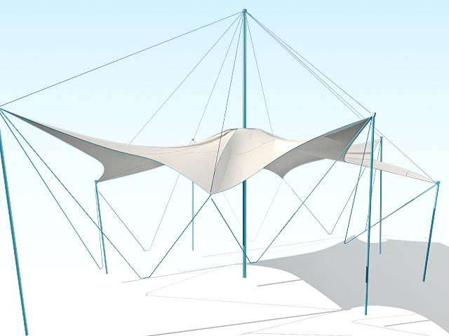 Tensile canopy 3d rendering