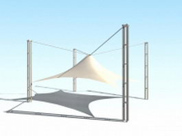 Tensile shade structure 3d preview
