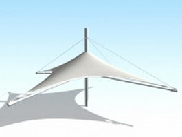 Fabric tensile structure architecture 3d model preview