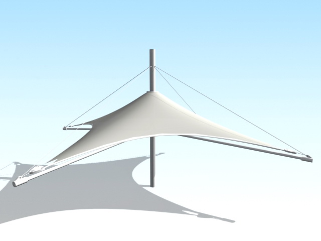 Fabric tensile structure architecture 3d rendering