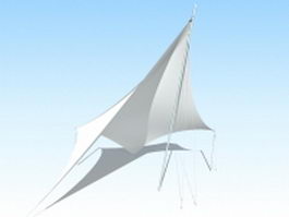 Tensile sun shade structure 3d model preview