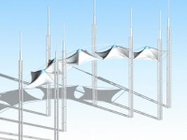 Entrance gate tensile canopy 3d preview