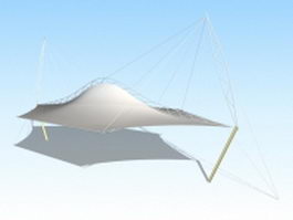 Tension shade structure 3d model preview